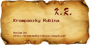 Krompaszky Rubina névjegykártya